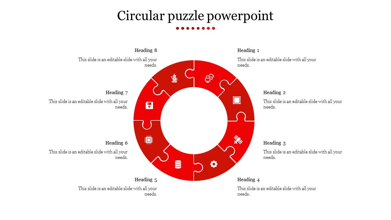 circular puzzle powerpoint-Red